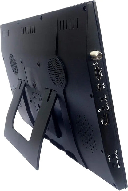 14' Portable TV LCD Monitor 1080P Rechargeable with HDMI, USB, RCA, FM Radio, Digital Tuner, AV Inputs, AC/DC, Antennas