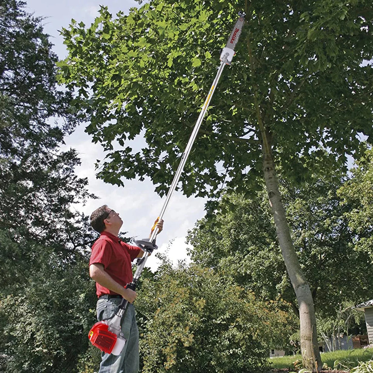 Gas Powered 12" Tree Trimmer Saw – Pole Pruner Chainsaw for Pruning, Tree Care, and Branch Removal