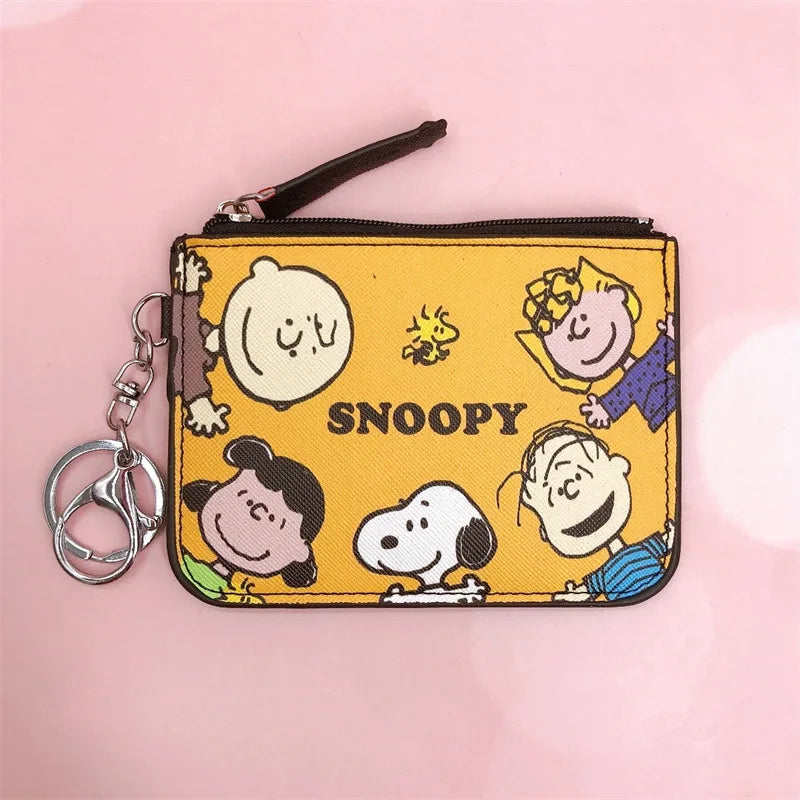 Snoopy Coin Purses Charlie Brown Cute Wallet Women Leisure Woodstock Zipper Card Holder Coin Pouch Lady Cases Giirls