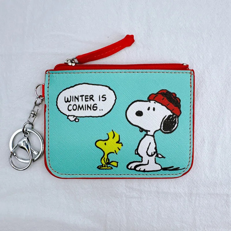 Snoopy Coin Purses Charlie Brown Cute Wallet Women Leisure Woodstock Zipper Card Holder Coin Pouch Lady Cases Giirls