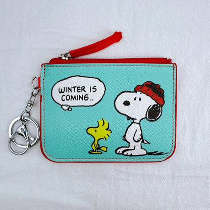 Snoopy Coin Purses Charlie Brown Cute Wallet Women Leisure Woodstock Zipper Card Holder Coin Pouch Lady Cases Giirls