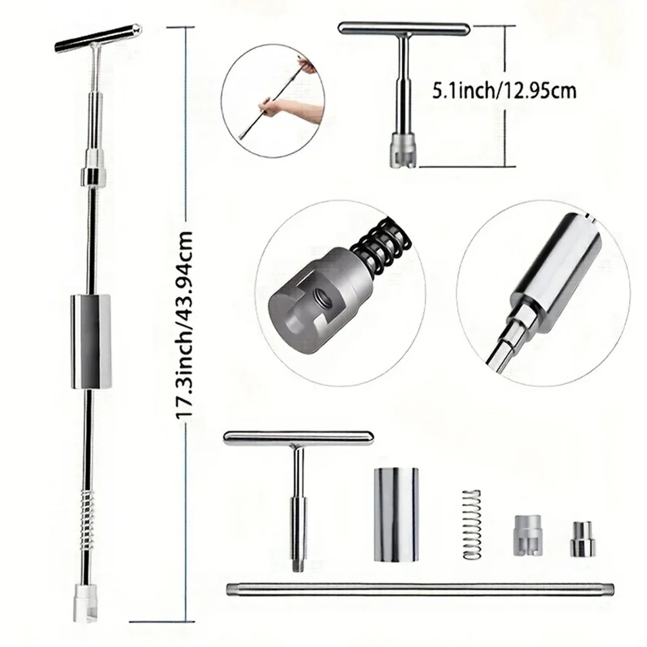 Paintless Dent Repair Kit, Car Dent Puller Kit with Slide Hammer T-Bar Removal Tools Car Body, for Hail Damage Door Ding Fridge