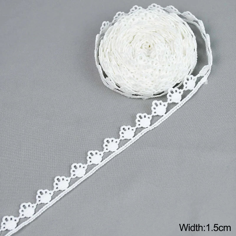 5Yard/rol White Lace Ribbon Tape Fabric Wedding Decoration Gift Wrapping Embroidered Lace Trim DIY Clothes Sewing Craft Supplies