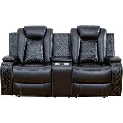 RPD4-Recliner sofa.Black Power Recliner Sofa Set for Living Room