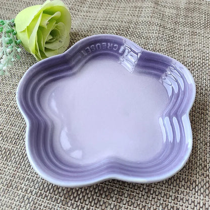 Plum Blossom Small Plate 5.5Inches 14cm Rainbow Sauce Plate Flower Shaped Pet Gradual Spike Bone Plate Tableware Ceramic Dishs