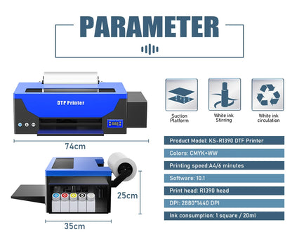 Colorsun A3 DTF Printer For Epson R1390 Impresoras a3 dtf T-Shirt printing machine A3 DTF Printers For T-Shirt Hoodies Bags