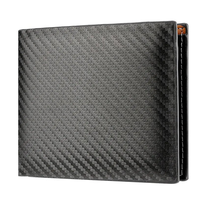 New Carbon Fiber Short Wallet Men's Card Bag Integrated Zipper Change Bag Holder