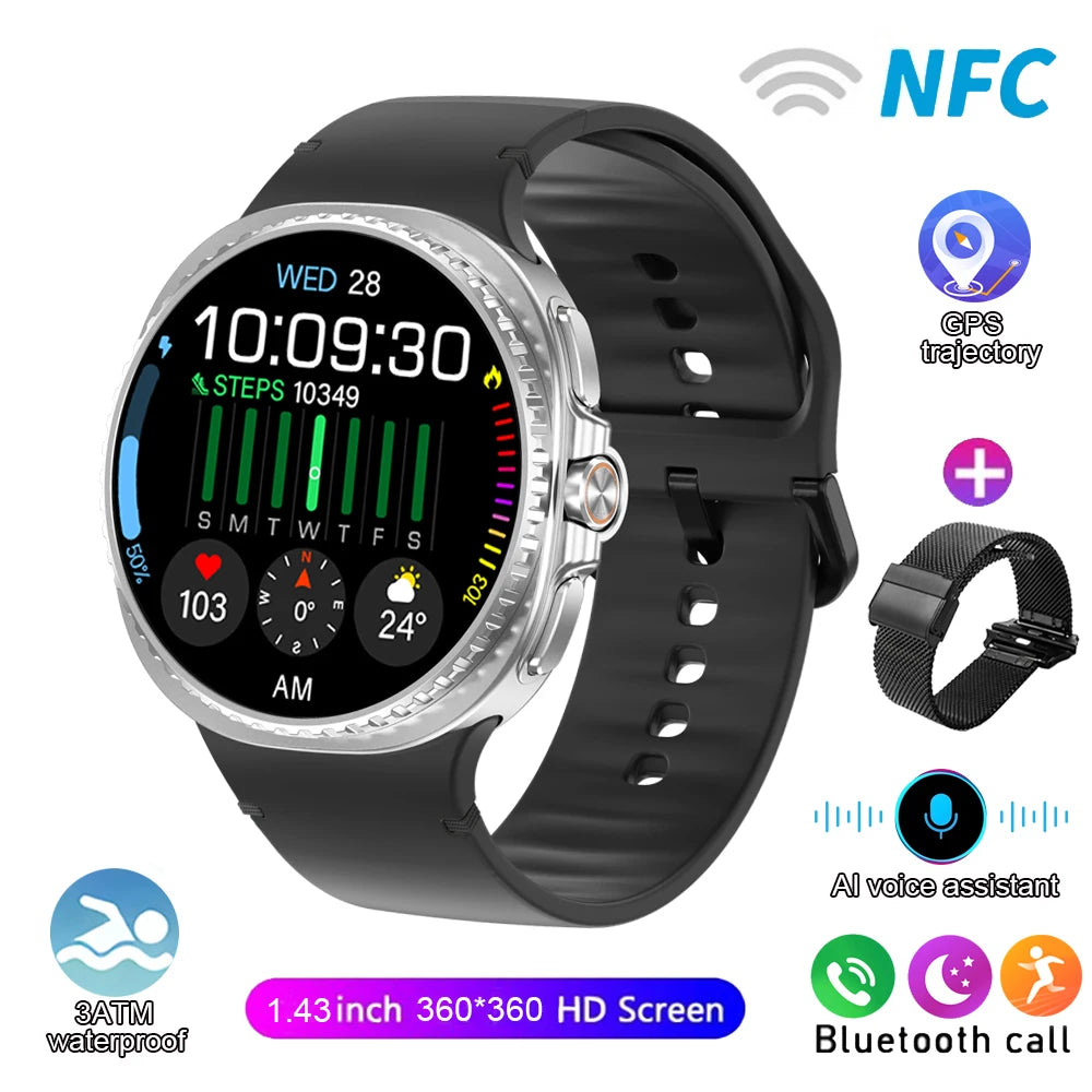 Watch 8 Ultra Classic GPS Compass NFC SmartWatch 46mm Version AMOLEL Rotating Dial BT Call 3ATM Waterproof Watch7 Upgraded Watch