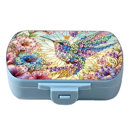 Mushroom 5D DIY Diamond Painting Dot Pill Case Diamond Painting Medicine Box 6 Grid Moisture-proof Pill Organizer for Art Craft