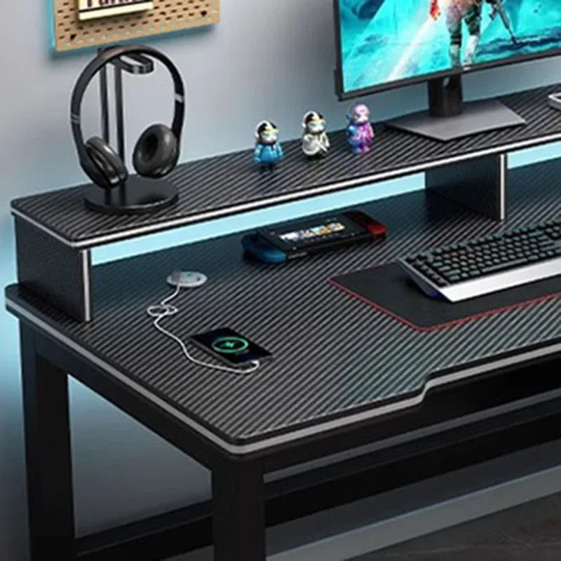 Shelf Living Room Office Desk Storage Standing Floor Metal Arbenic Computer Desks European Black Mesa De Escritorio Furniture
