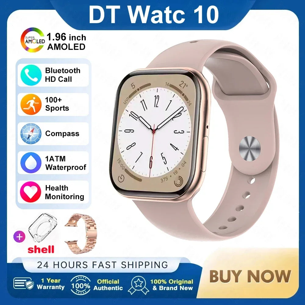 2026 New Original for Apple DT Watch 10 Smart Watch Men AMOLED 4GB Memory Music 3D Surround BT Call Waterproof smart watch Woman