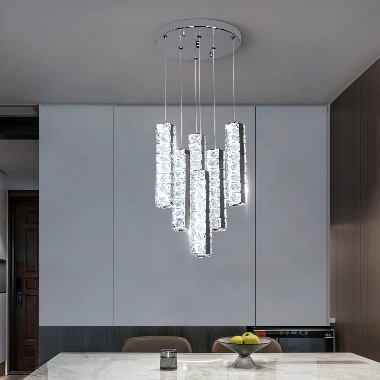 VETRULUS Nordic K9 Crystal Ceiling Lamp Indoor Led Chandelier Living Room Kitchen Lighting Fixtures Bar Modern Luxury Home Decor