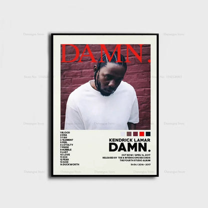 Kendrick Lamar Good Kid Maad City Hip Hop Music Album Cover Poster Prints Wall Art Canvas Painting Picture Gift Room Home Decor