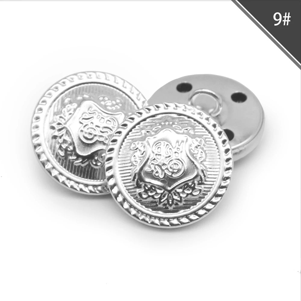 10pcs/lot 15/18/20/23/25mm vintage copper metal buttons garment overcoat sewing accessories buttons for clothing crafts DIY