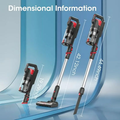 Cordless Vacuum Cleaner with Self-Standing,45KPA Stick Vacuum, 88,000RPM Brushless Motor & LED Display, Anti-Tangle, Lightweight