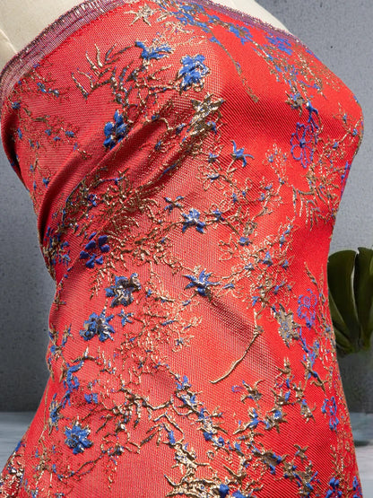 Kalume African Brocade Jacquard Lace Fabric 2025 High Quality Gilding Lace Fabric Ship From U.S. 2-5Days for Sewing Dress F3464