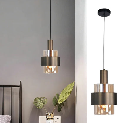 Modern Minimalist Glass Pendant Lamp E27Creativity Cylindrical Pendant Lights Decor Bedroom Diningroom Livingroom Pendant Lights
