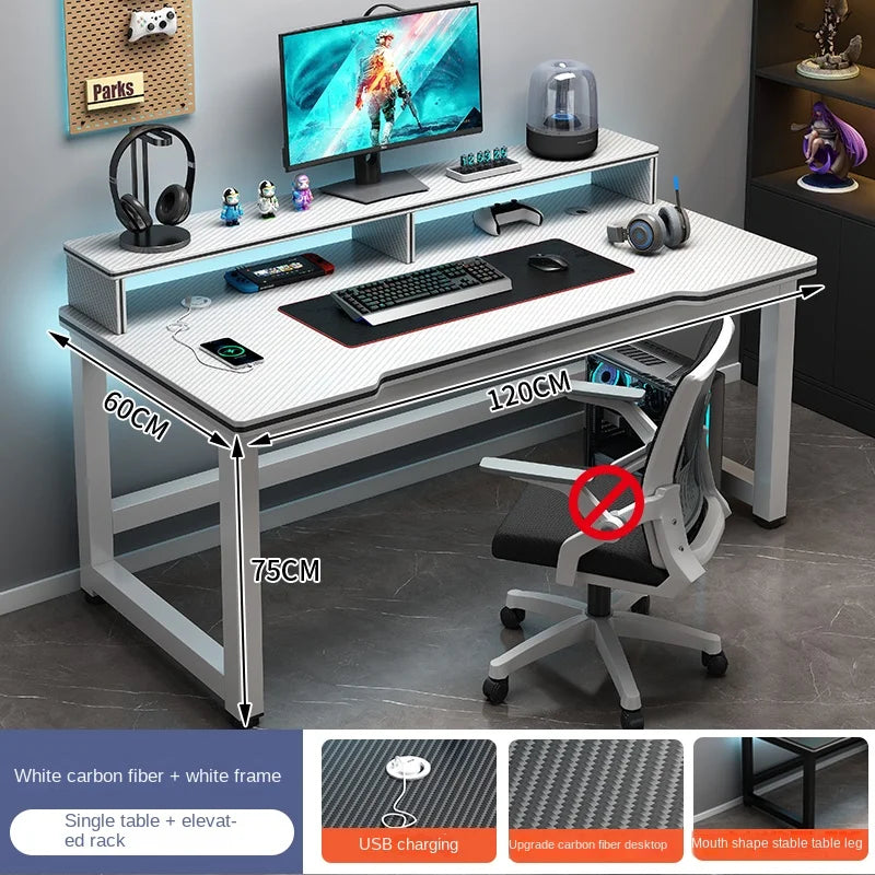 Shelf Living Room Office Desk Storage Standing Floor Metal Arbenic Computer Desks European Black Mesa De Escritorio Furniture