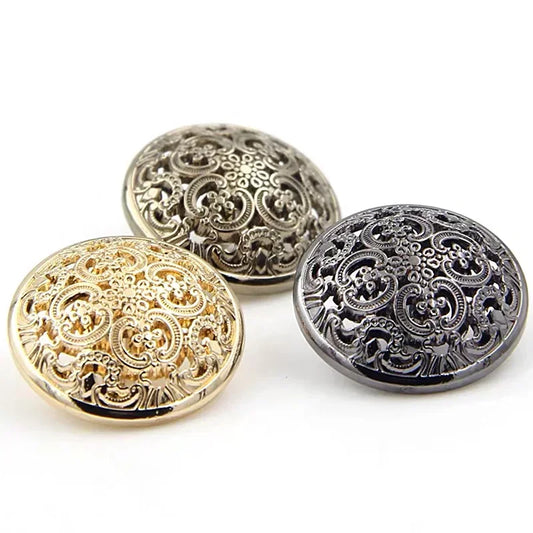 10Pcs/Lot Metal Round Vintage Flower Pattern Buttons For Clothing Sewing Knitting DIY Decorative Garment Coat Buttons Making