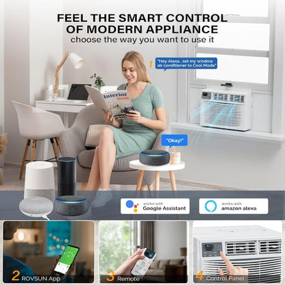 ROVSUN Smart 24000BTU Window Air Conditioner with WiFi, Energy Saving Window AC Unit with Remote & App Control & Timer