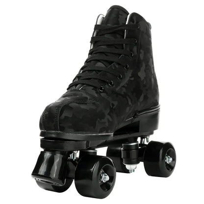 Double-Row Roller Skates Beginner Women Men Outdoor Skating 4 Wheels Skate Shoes Size 37 38 39 40 41-45 Flashing Quad Sneakers