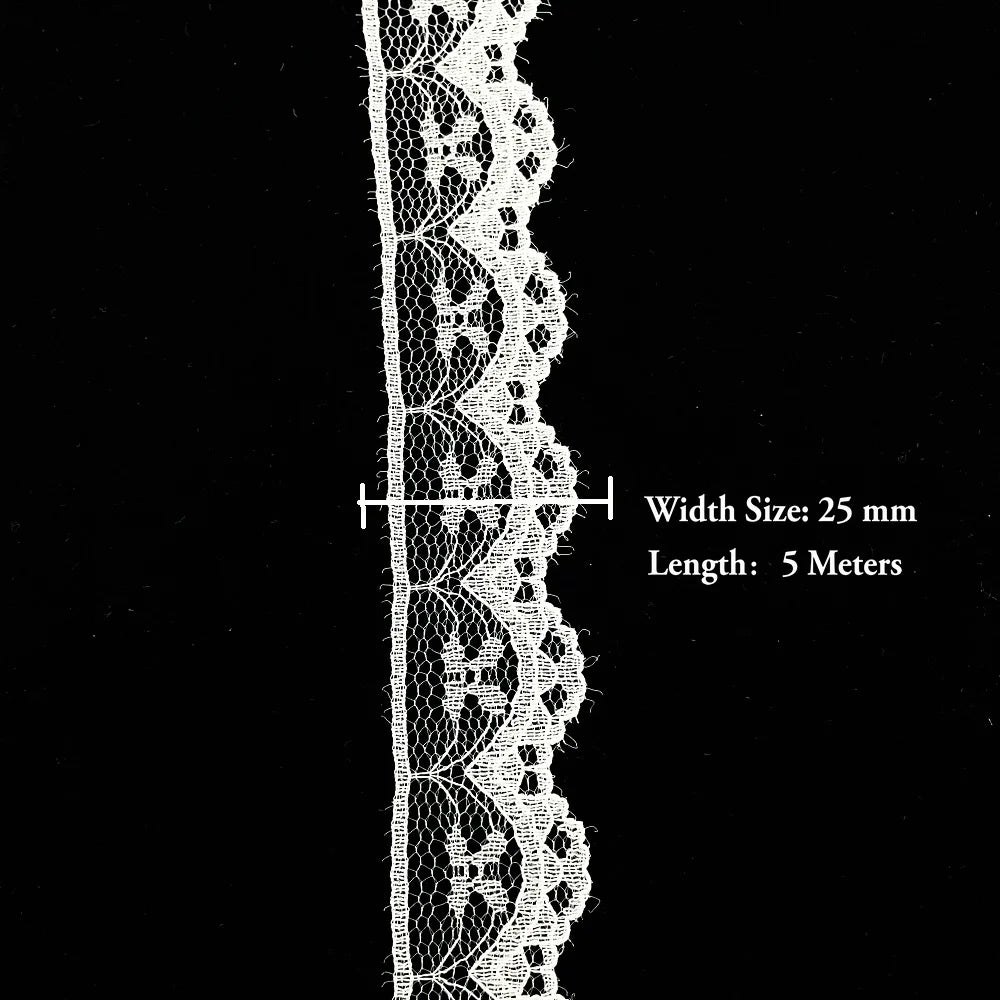 5 Meters White Black Lace Ribbon Assorted Pattern Trims for Gift Wrapping Christmas Wedding Decorations DIY Crafts Sewing Supply