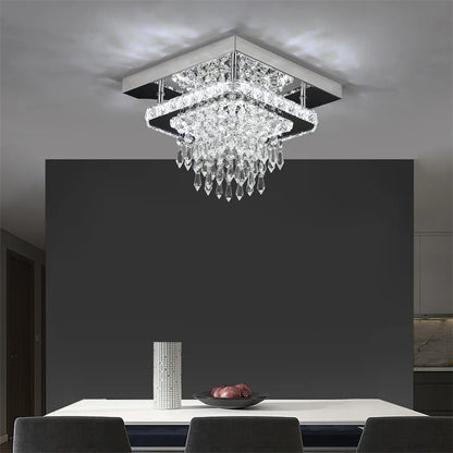 Modern Luxury Crystal Lamp LED Ceiling Pendant 2nd Floor Hall Indoor Chandelier Home Decoration Kitchen Lighting Simple Dimmer