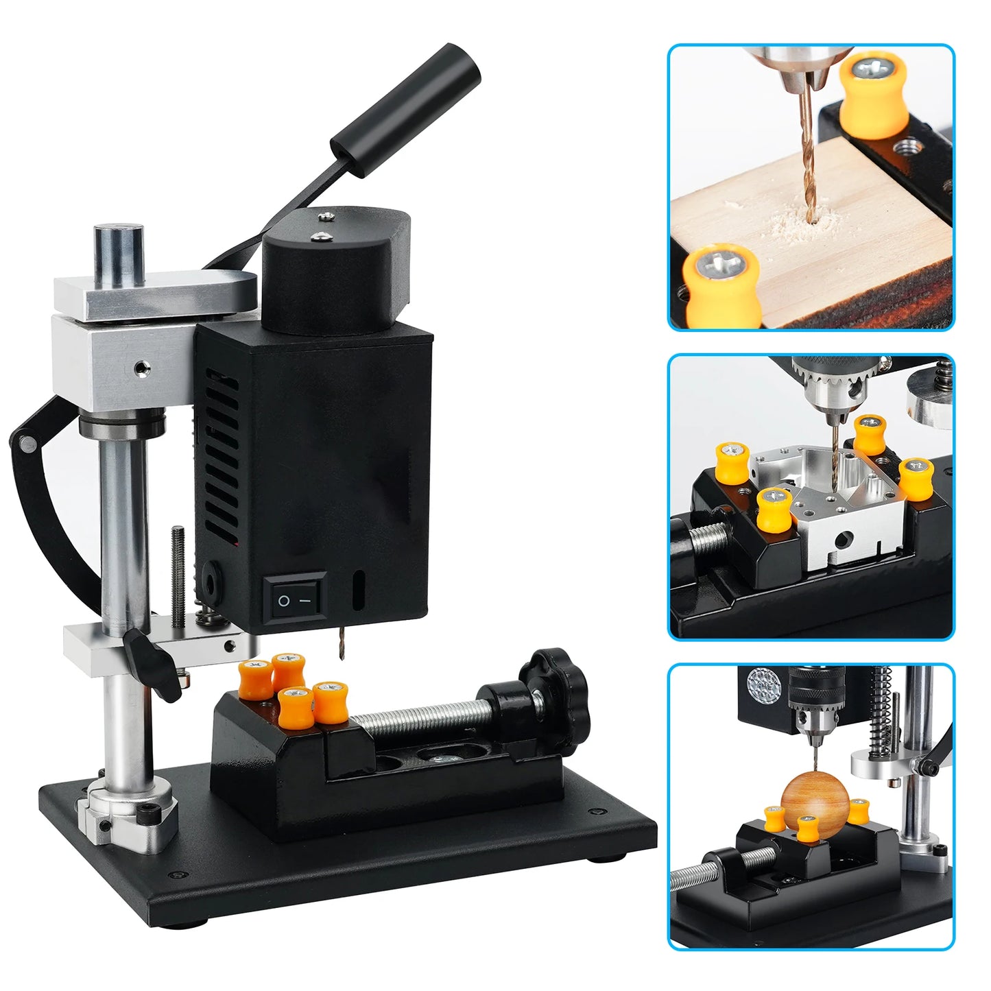 Mini Electric Bench Drill Press Stand Kit 8000 r/min 7-Gear Variable Speed Benchtop Drilling Machine Precise Drill DIY Drilling