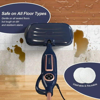 Steam Mop Cleaner with Rotating Mop Pad 10 in 1 Lightweight Spin Mop 1300W Powerful Floor Steamer for Home Hardwood Laminate VM6