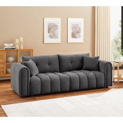 91.5" Modern Boucle Sofa Couch, Comfortable Upholstered Tufted Cloud Couch, 3 Seater Couches for Living Room, Bedroom