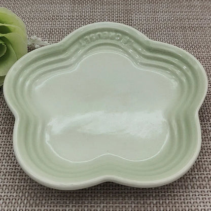 Plum Blossom Small Plate 5.5Inches 14cm Rainbow Sauce Plate Flower Shaped Pet Gradual Spike Bone Plate Tableware Ceramic Dishs