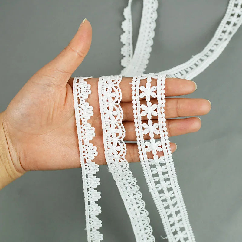 5Yard/rol White Lace Ribbon Tape Fabric Wedding Decoration Gift Wrapping Embroidered Lace Trim DIY Clothes Sewing Craft Supplies