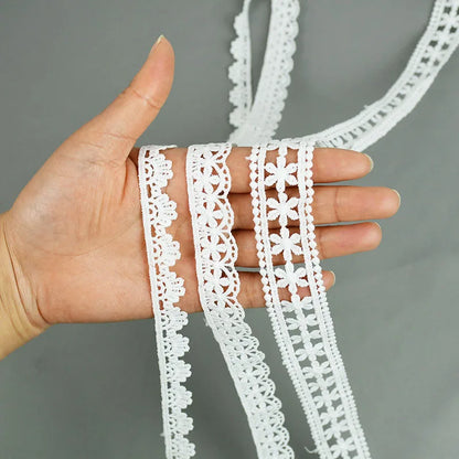 5Yard/rol White Lace Ribbon Tape Fabric Wedding Decoration Gift Wrapping Embroidered Lace Trim DIY Clothes Sewing Craft Supplies