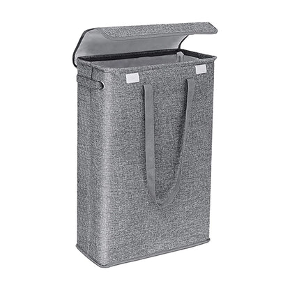 Dirty Clothes Hamper with Lid Collapsible Cotton-Like Linen Laundry Hamper for Home Bathroom or Travel Local Delivery