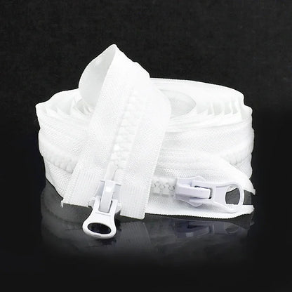 60-300cm 5# 8# Resin Zipper for Sewing Long Open-End Zippers with Single/Double Sliders Tent Coat Clothes Zip Repair Accessories