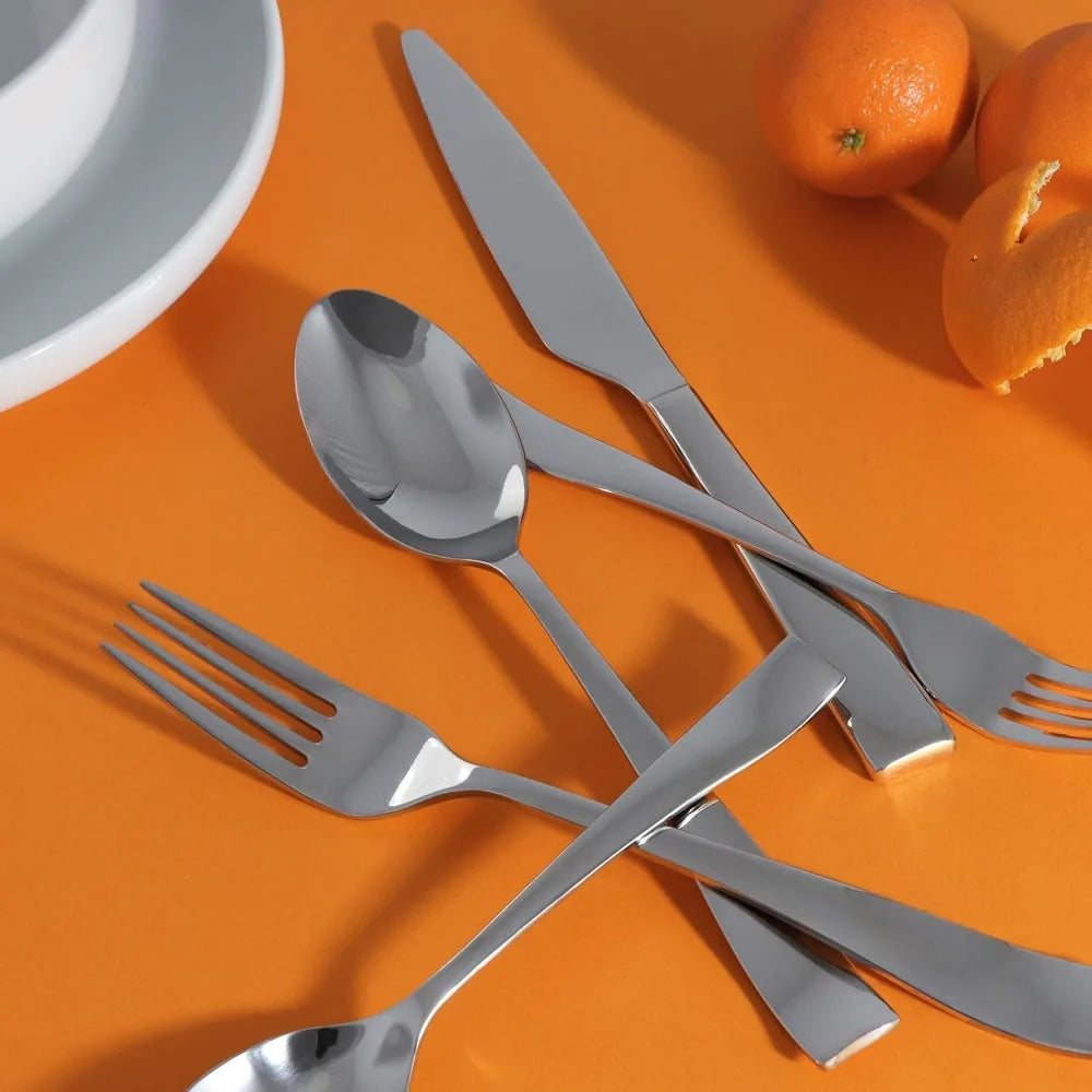 20-Piece Stainless Steel Flatware Set, Polished Silverware Collection for 4, Kitchen Dining Cutlery