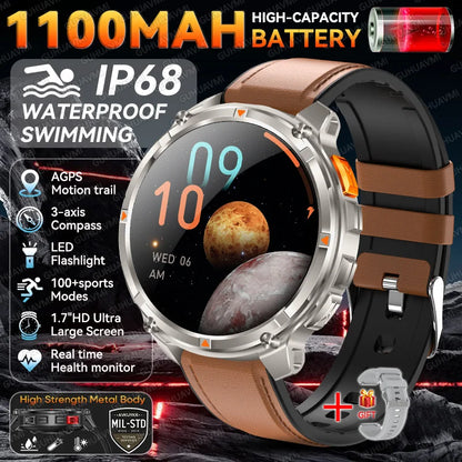 2026 New T-Rex3 Ultra 1100mAh Super Capacity Battery Adult Men Smart Watch 1.7" Large Screen Call 5ATM Waterproof Sports Watches