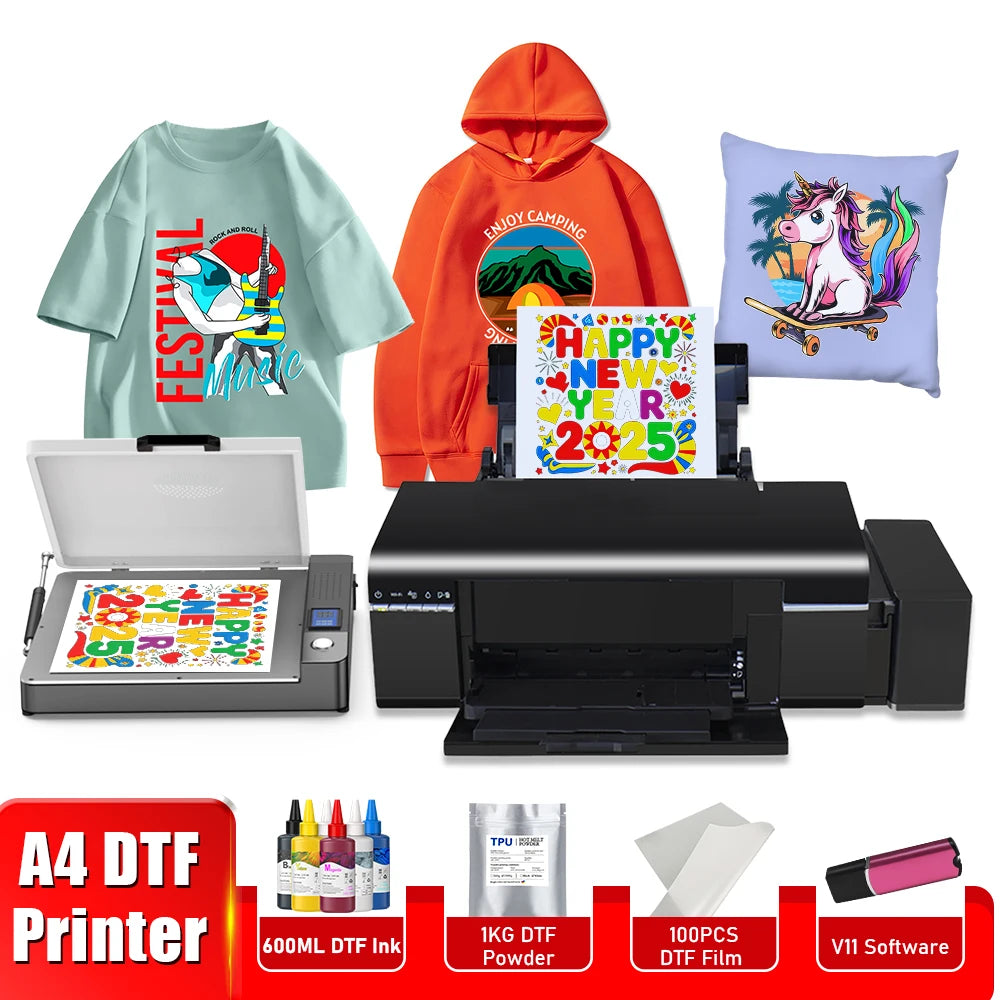 A4 DTF Printer L805 a4 dtf transfer printer for Epson l805 dtf printer bundle A4 t shirt printing machine with A4 dtf oven kits