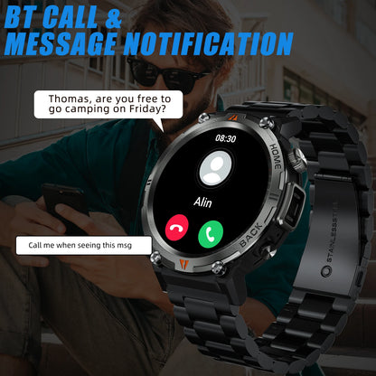 LaNikar 2024 New Bluetooth Call Smart Watch Men Full Touch Screen Health Monitor With Flashlight Men SmartWatch For IOS Android