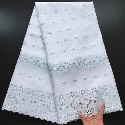 SJD LACE Swiss Voile Lace Fabrics Dubai African Cotton 5 Yards 2025 Latest African Nigerian Cotton Lace for Dresses Sew 4271