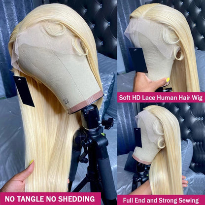 30 Inch 613Blonde 250Densit 13x6 HD Lace Front Wig Human Hair Straight Brazilian 13x4 Transparent Lace Human Hair Wigs For Women