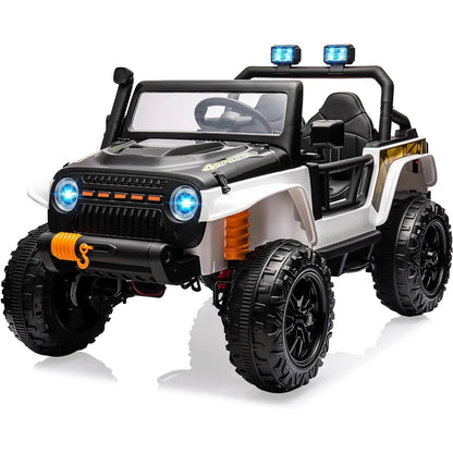 24V Ride on Toys for Big Kids 2 Seater Electric Truck with Remote Control 4.3 MPH Max Speed Bluetooth 4WDS Led Headlight & Music