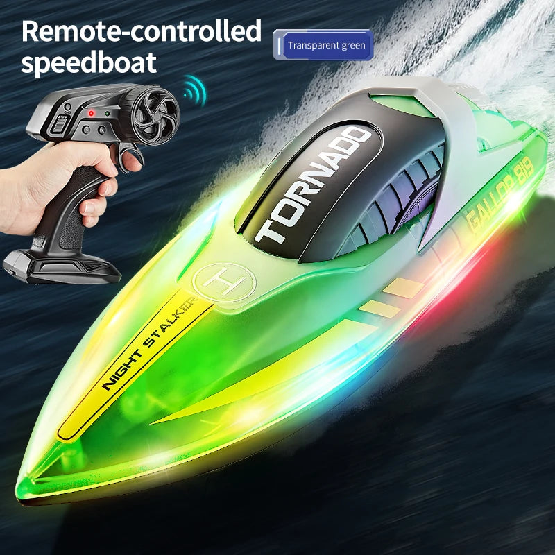 HJ819 RC Boat 2.4Ghz 15km/h High-Speed Remote Control Racing Ship Water Speed Boat Children Model Toy