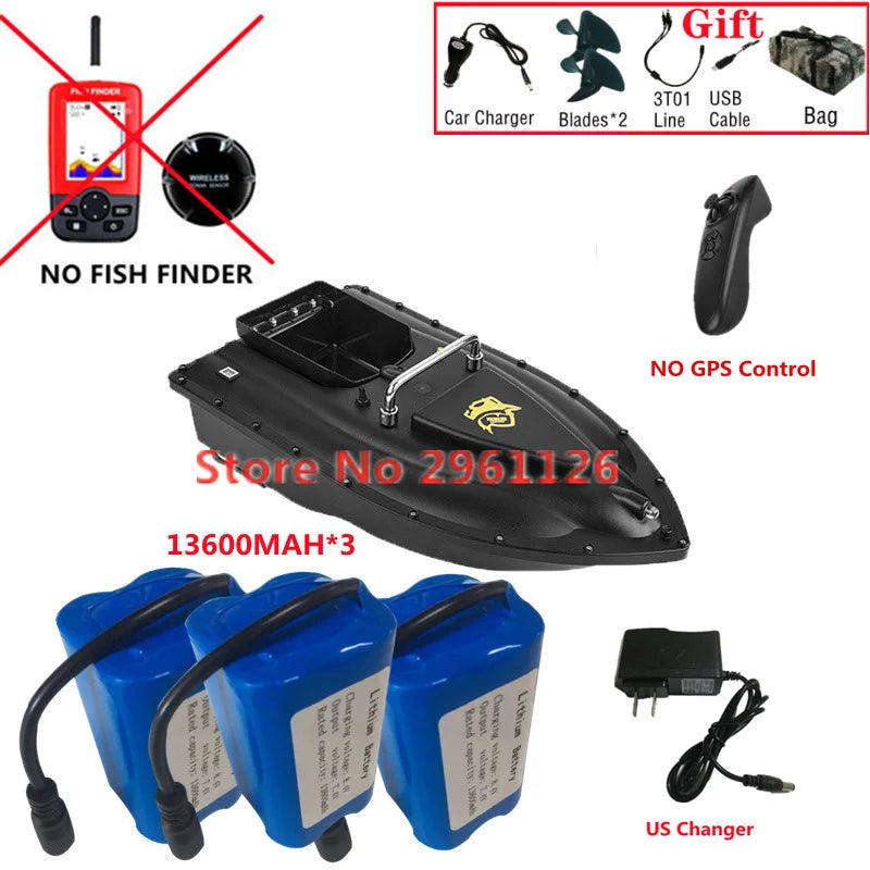 600M GPS Sonar Fish Exploration High Speed Remote Control Bait Boat Model 1.5KG 16GPS Constant Speed Cruise RC Bait Boat Model
