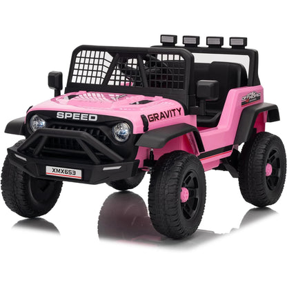 Electric Car for Kids Ride On Car with Remote Control Ride On Truck Toy for Toddler Boys Girls Bluetooth Music Player LED Light