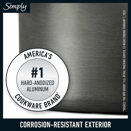 Calphalon 10-Piece Non-Stick Cookware Set with Black Pots and Pans, Stainless Steel Cool-Touch Handles, and Hard-Anodized Alumin