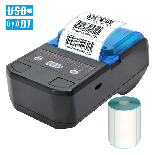 Portable Thermal Label Maker Wireless BT Mini Label Printer 58mm Barcode Printer for Retail Price Tag Warehouse Label Printing