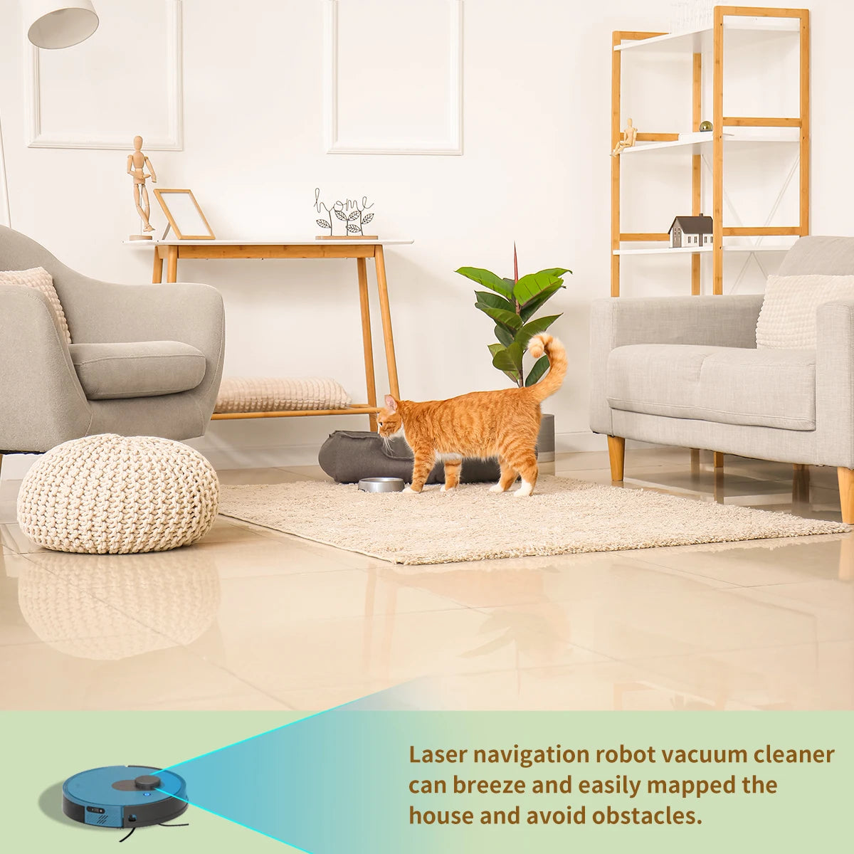 OKP L1 Robot Vacuum cleaner, 3800Pa suction with Lidar Navigation, 5L Dust-Bag Cleaning for up to 10 Weeks