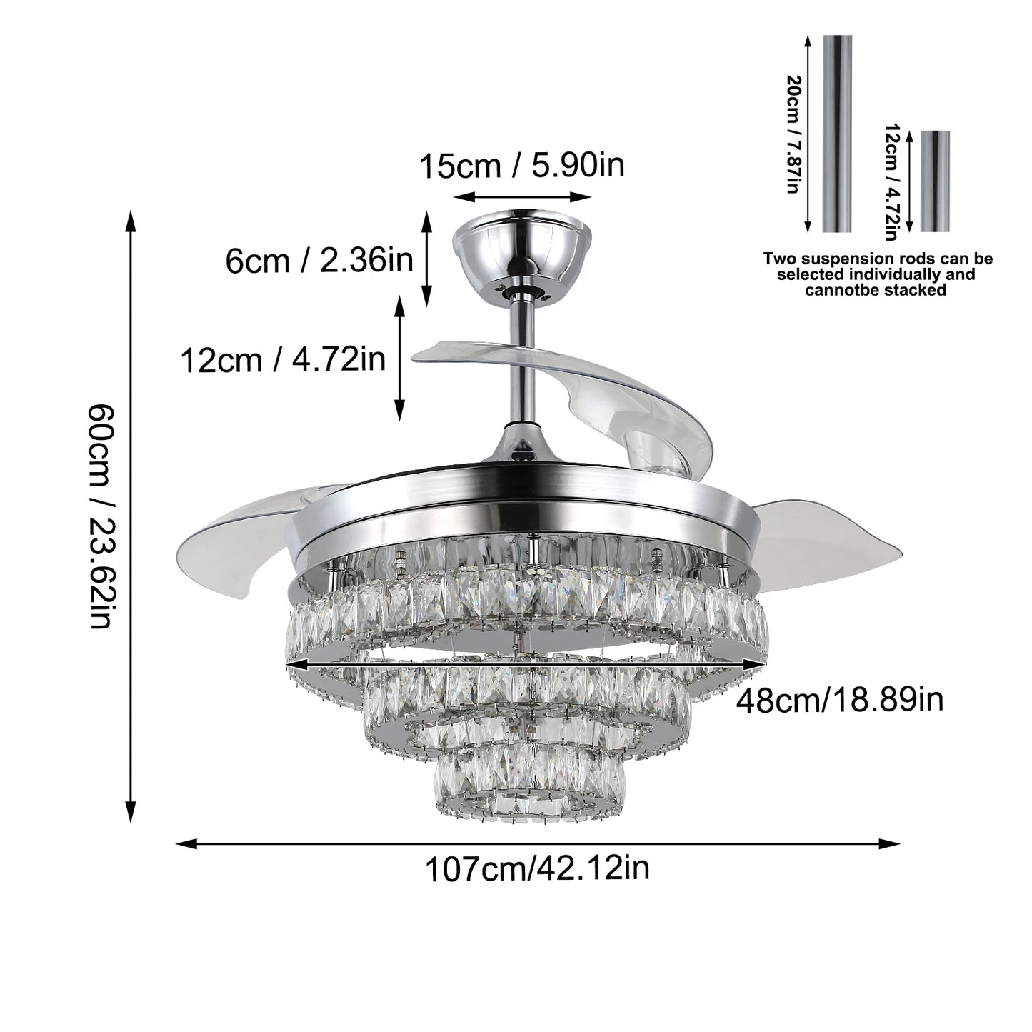 Modern Ceiling Fan Led Light Remote Control Living Dining Room Ceiling Fan Lamp Chandelier Indoor Decor Fixture BLDC Intelligent