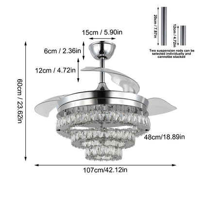 Modern Ceiling Fan Led Light Remote Control Living Dining Room Ceiling Fan Lamp Chandelier Indoor Decor Fixture BLDC Intelligent